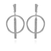 Silvertone Hoop Drop Clip On Earrings