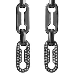 Hematite Link Dangle Drop Earrings