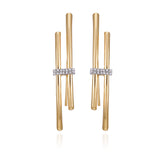 Goldtone Crystal Stone Fish Hook Earrings