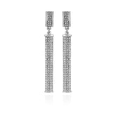 Silvertone Crystal Stone Drop Earrings