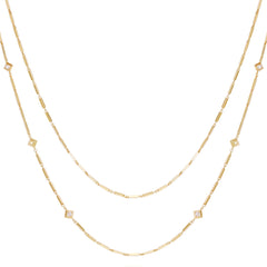 Goldtone Long Layered Necklace