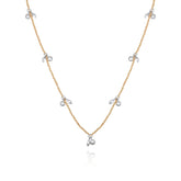 Two Tone Gilded Leaf Long Necklace