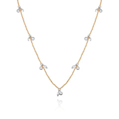 Two Tone Gilded Leaf Long Necklace