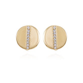 Goldtone Crystal Stone Circle Clip On Earrings