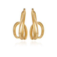Goldtone Spiral Hoop Earrings