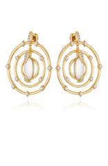 Statement Goldtone & Crystal Drop Earrings