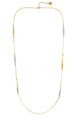Two Tone Long Chain Necklace