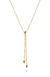 Goldtone & Black Drop Pendant Necklace