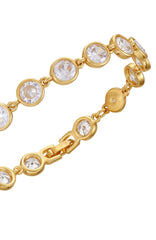 Gold Tone Cubic Zirconia Bezel Bracelet