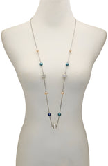 Multicolor Pearl Bead Long Necklace