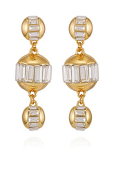 Goldtone Crystal Sphere Drop Earrings