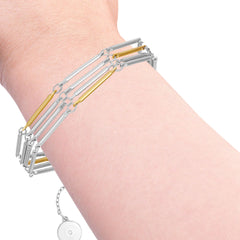 Multi Row Two Tone Bracelet