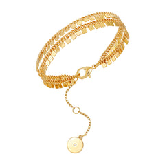 Triple Row Goldtone Bracelet