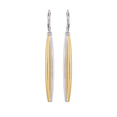 Two Tone Elongated Hoop Earrings