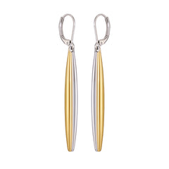Two Tone Elongated Hoop Earrings