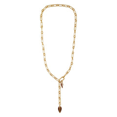 Goldtone Link Lariat Necklace