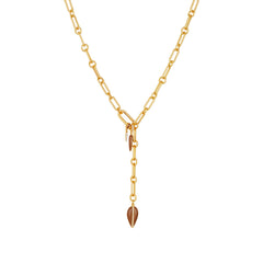 Goldtone Link Lariat Necklace