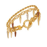 Charm Bracelet With Black Spikes