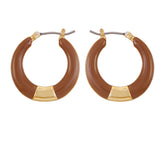Gold Tone Enamel Hoop Earrings