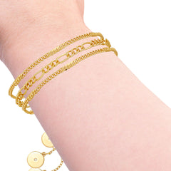 3 Piece Goldtone Chain Bracelets