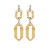 Goldtone And Crystal Link Drop Earrings