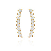 Cubic Zirconia Climber Earrings