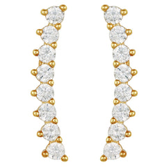 Cubic Zirconia Climber Earrings