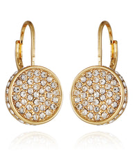 Pave Goldtone Drop Earrings
