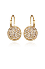 Pave Goldtone Drop Earrings