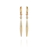 Goldtone Spear Dangle Huggie Hoop Dangle Drop Earrings