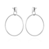 Silvertone Hoop Drop Earrings