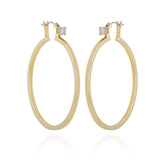 Goldtone Cubic Zirconia Large Hoops Earrings