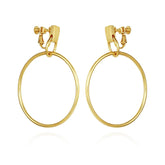 Drop Hoop Clip On Earrings