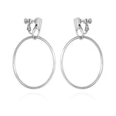 Drop Hoop Clip On Earrings