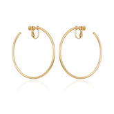 Large Open Hoop Clip On Earrings