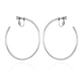 Large Open Hoop Clip On Earrings