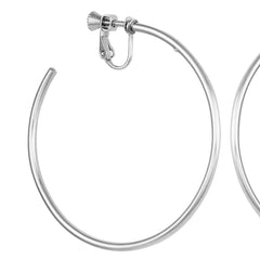 Large Open Hoop Clip On Earrings