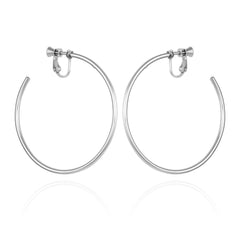 Large Open Hoop Clip On Earrings