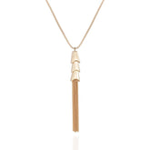 Goldtone Long Tassel Chain Necklace