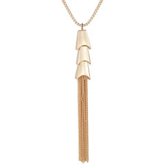 Goldtone Long Tassel Chain Necklace