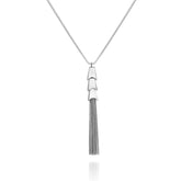 Silvertone Tassel Pendant Necklace