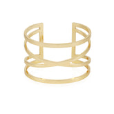 Goldtone Twisted Double Cuff Bracelet