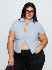 Lover Blues Twist Top Blue Curve