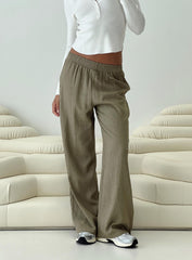 Louis Linen Blend Pants Olive