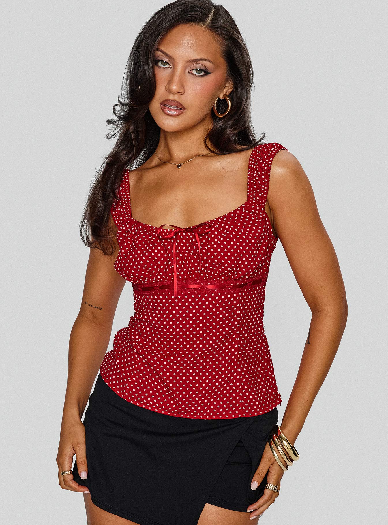 Garconne Top Red Polka Dot