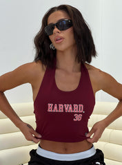 Harvard Tailgate Halter Top Red