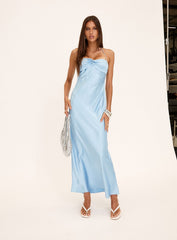 Fireproof Halter Maxi Dress Baby Blue
