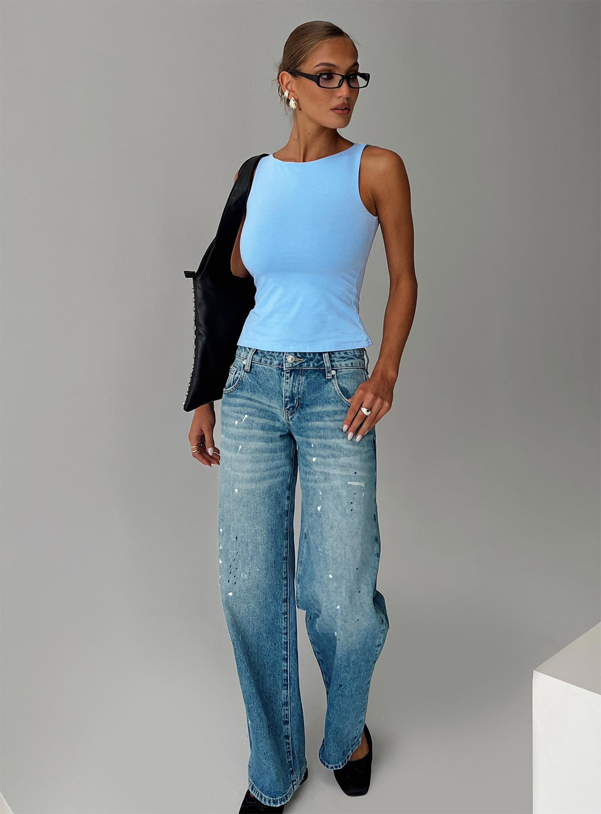 Picasso Mid Rise Straight Leg Jeans Mid Blue