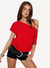 Icon Baby Off Shoulder Top Red