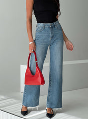 Henesey High Rise Straight Leg Jeans Mid Wash Tall